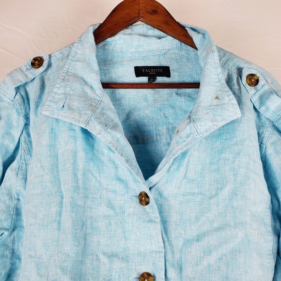 Talbots Blue‎ Linen Jacket - Picture 2 of 8